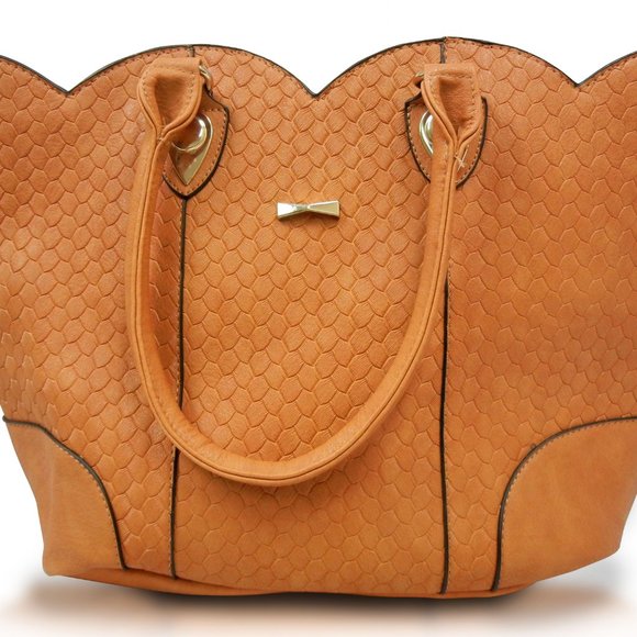 Large Heavy Duty Satchel Handbag - Set of 2 Handbags - Tan - Picture 8 of 9